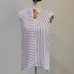 SIGNATURE STUDIO blue and white striped sleeveless top.  Size is Small.